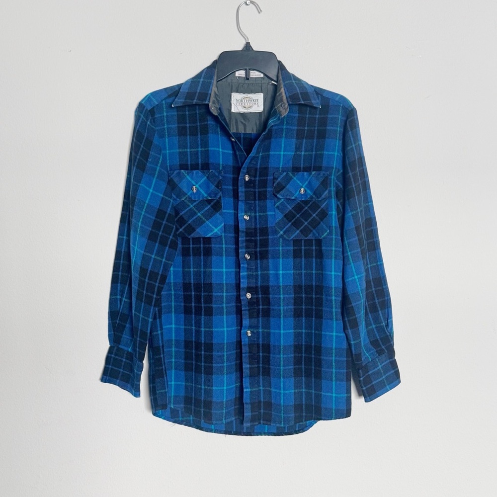 🌿Final Sale Blue Plaid Flannel‎